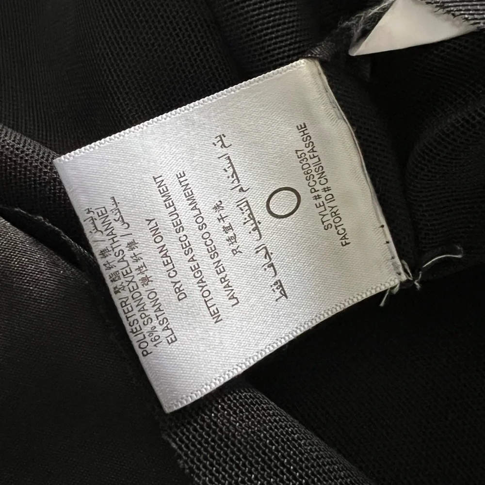 BCBGMAXAZRIA Black Tiered Satin Strapless Evening Gown 10 - Picture 7 of 7